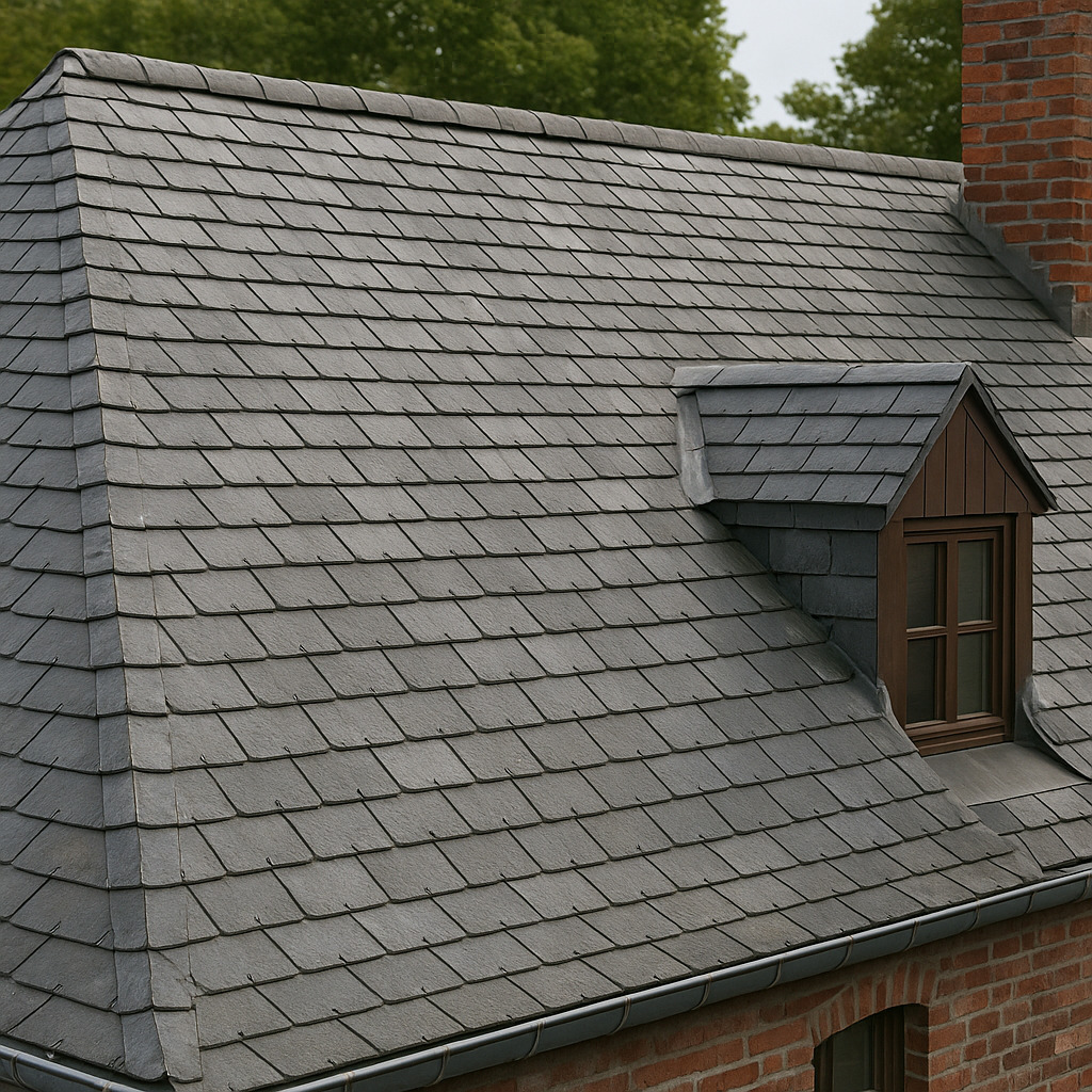 Toiture en ardoises rénovée